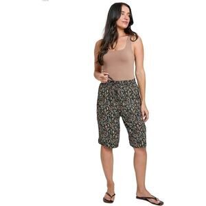 Royalty For Me Women's Elastic Waist Bermuda with Patch Pockets, Azteca, M